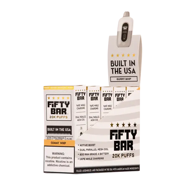 BUY 1 GET 1 FREE Gummy Whip Fifty Bar 20K | Vape Amazon India Beard Vape Co